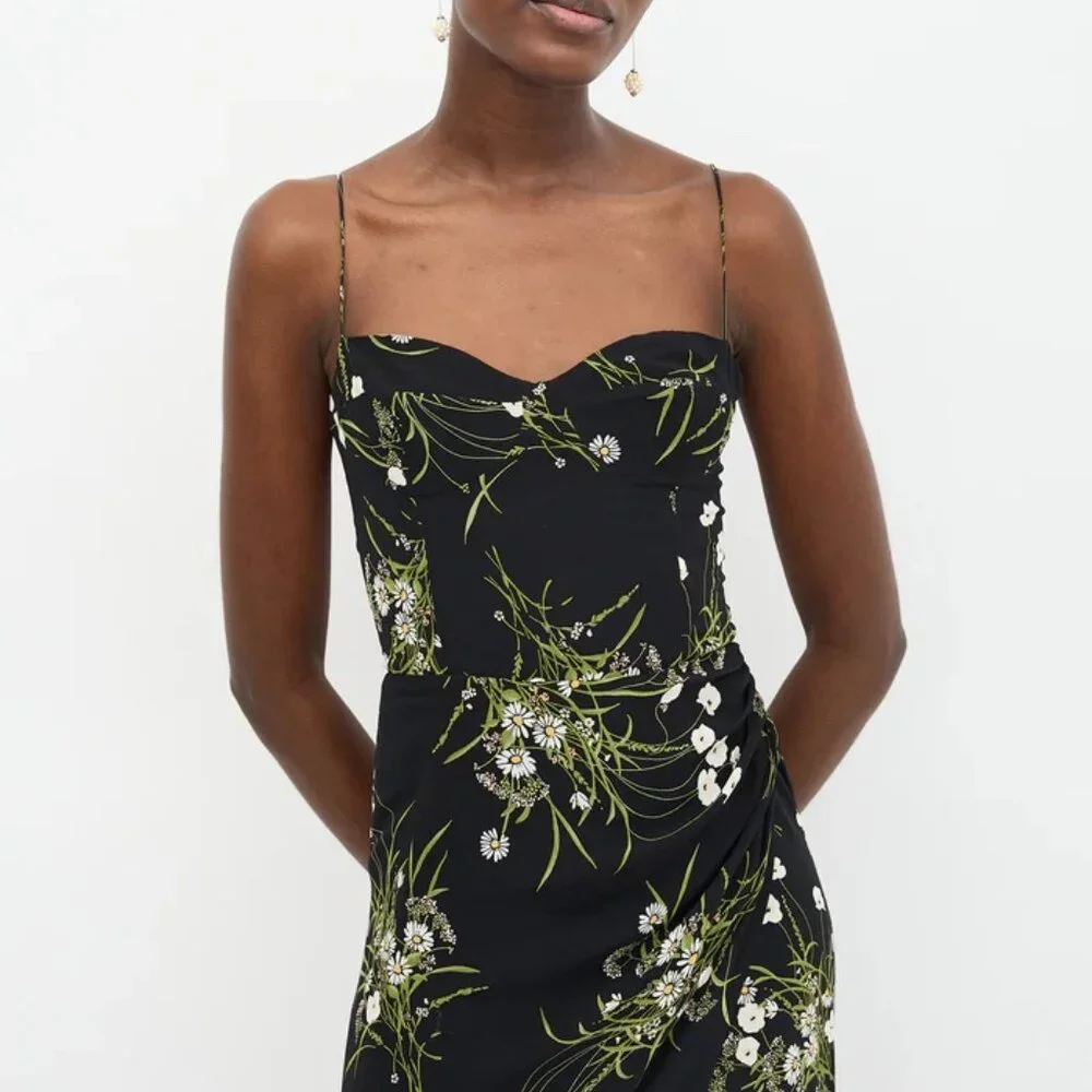 Reformation black Kourtney midi dress SIZE S - Picture 3 of 12